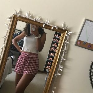 (NWOT) Red & White Checkered Shorts
